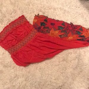 Strapless Floral Dress